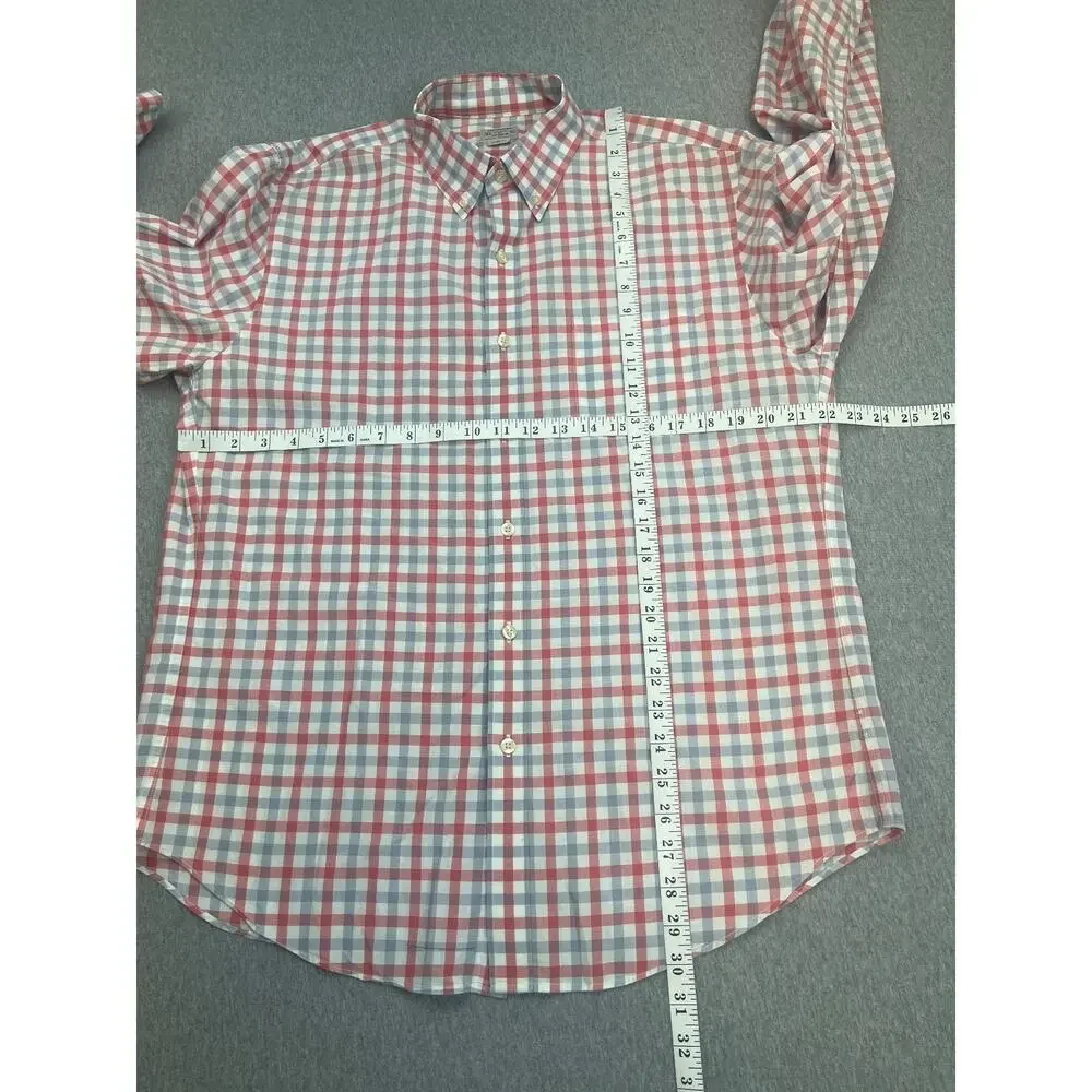 J Crew Shirt Mens Large Plaid 100% Cotton Long‎ Sleeve Button Down